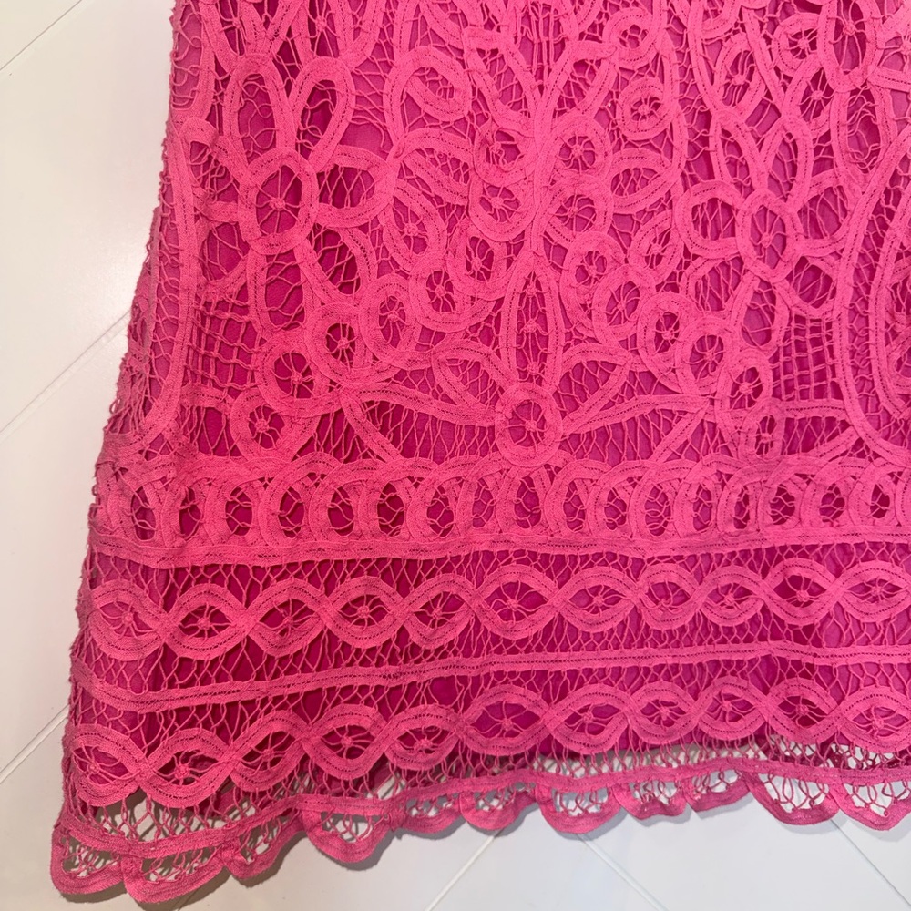 Lilly Pulitzer MarieKate GoToBatt Battenberg Lace Pink Med Classic Timeless $378 - Picture 5 of 14